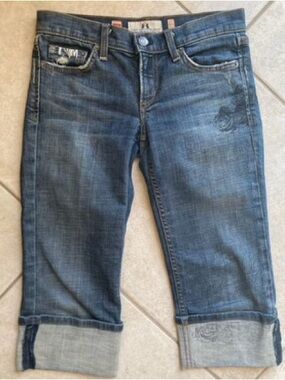 Juicy Couture Medium Blue Cropped Roll-Cuff Jeans